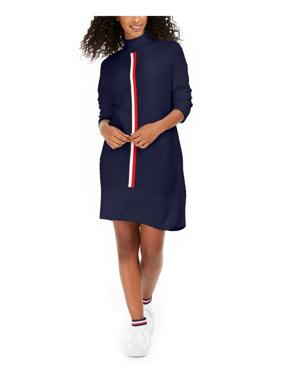 Tommy Hilfiger Women's Vertical Stripe Sweater Dress Blue Size Medium -  Walmart.com