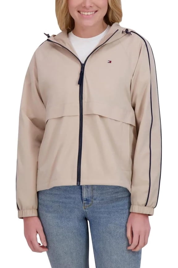 Women’s Windbreaker Jacket, Lightweight Hooded (Brown, XX-Large)