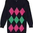 thumbnail image 1 of Tommy Hilfiger Womens Argyle V-Neck Pullover Sweater, Blue, X-Large, 1 of 2