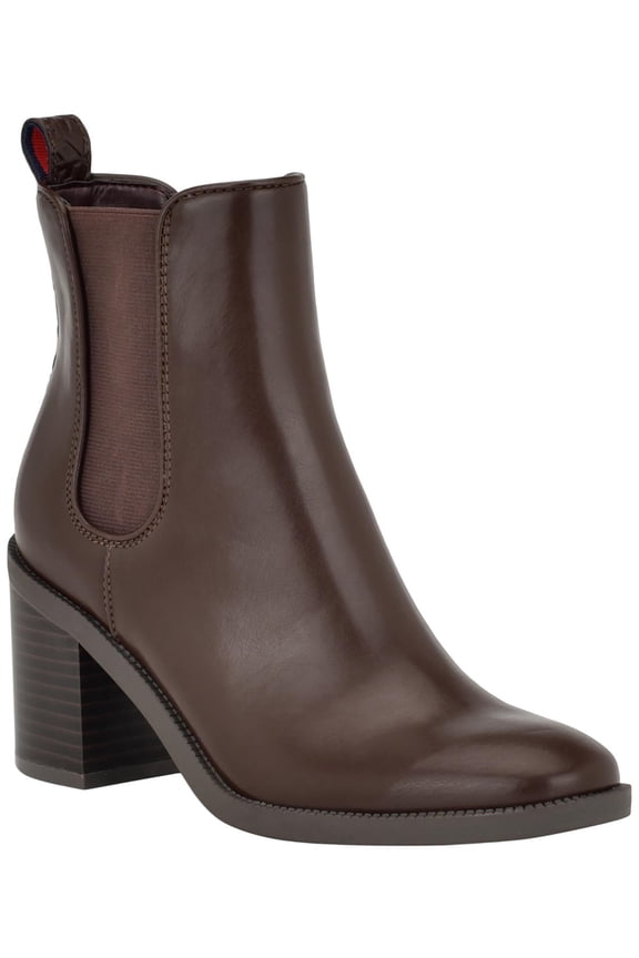 Womens Brae Faux Leather Round Toe Chelsea Boots