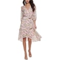 thumbnail image 1 of Tommy Hilfiger Womens Chiffon Faux-Wrap Midi Dress, 1 of 2