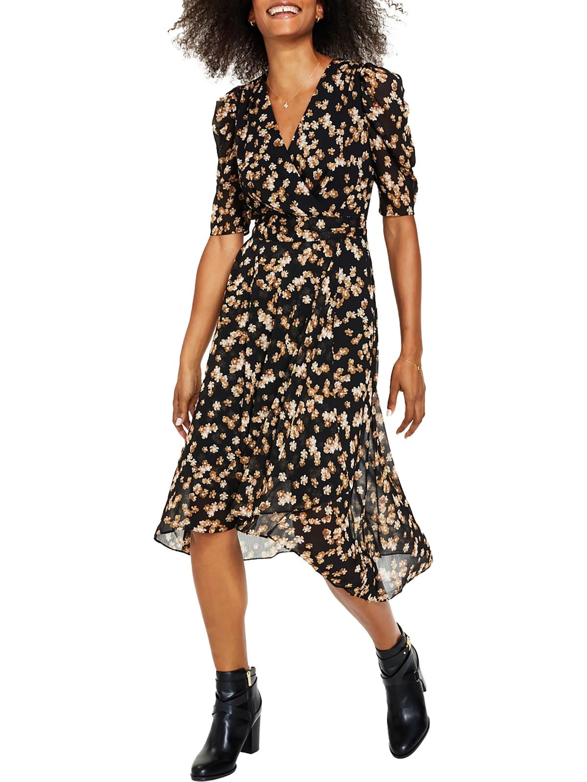 Tommy Hilfiger Womens Chiffon Floral Midi Dress Walmart