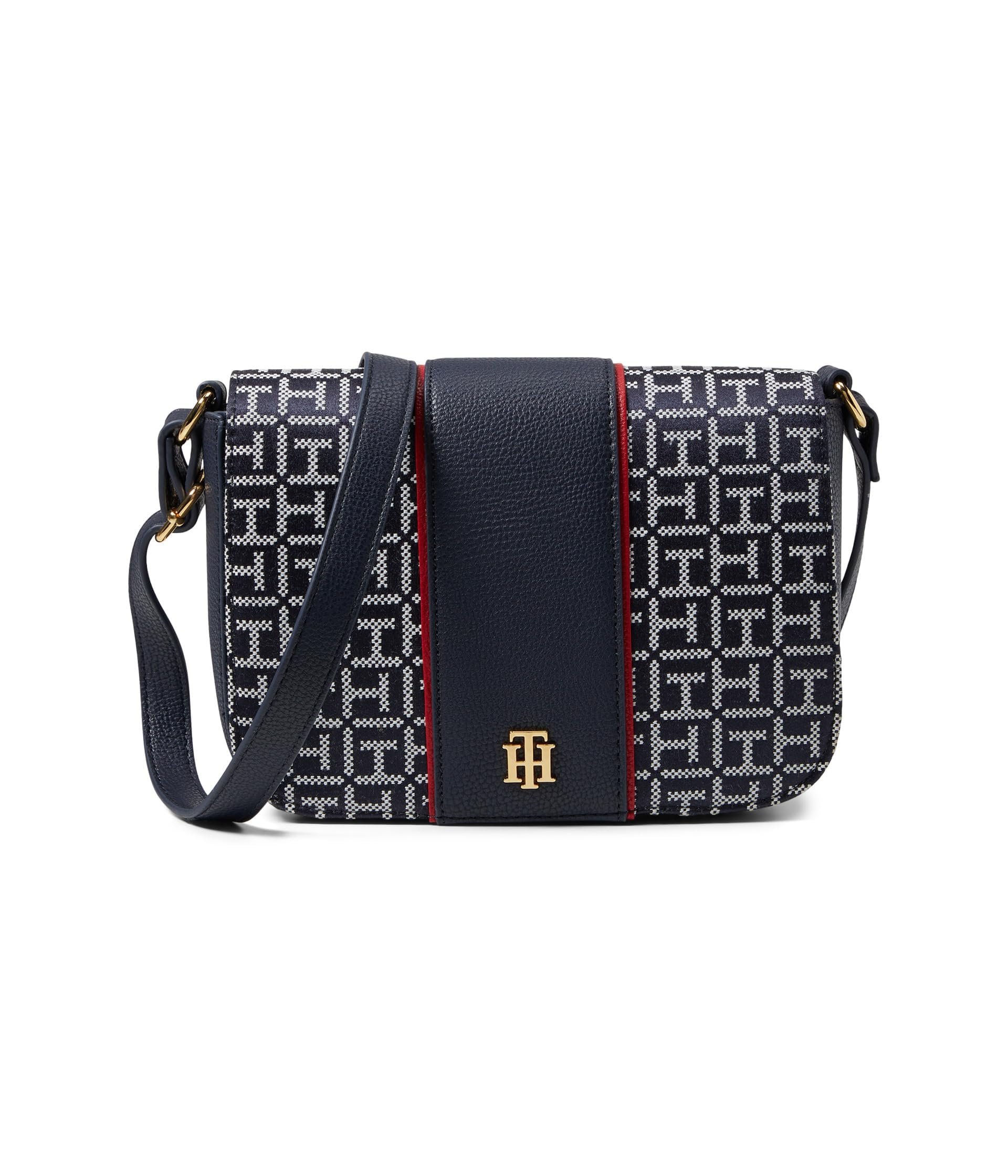Bandolera Chloe II con Tapa para Mujer, Azul Marino/Blanco, Pequeño