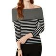 thumbnail image 1 of Tommy Hilfiger Womens Contrast Stripe Knit Sweater, Black, Medium, 1 of 1