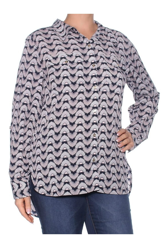 Womens Core Printed Roll Tab Shirt;XL