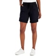 thumbnail image 1 of Tommy Hilfiger Womens Solid Rolled Cuff Utility Shorts Black 2XL, 1 of 4