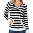 thumbnail image 1 of Tommy Hilfiger Womens Cotton Striped Hooded Sweater, 1 of 2