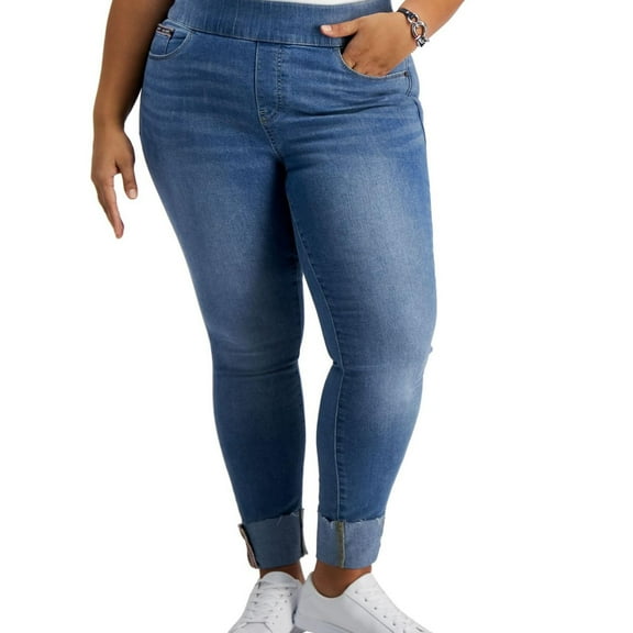 Tommy Hilfiger Womens Cropped Ankle Skinny Fit Jeans, Blue, Plus Size, 14W