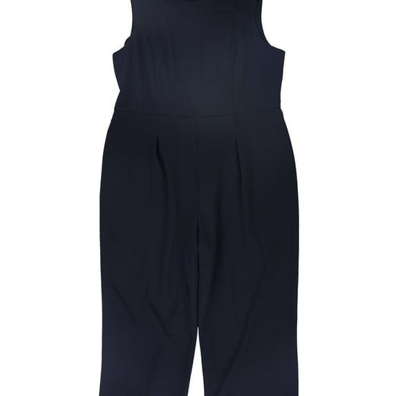 Tommy Hilfiger Womens Cropped Jumpsuit, Blue, 18