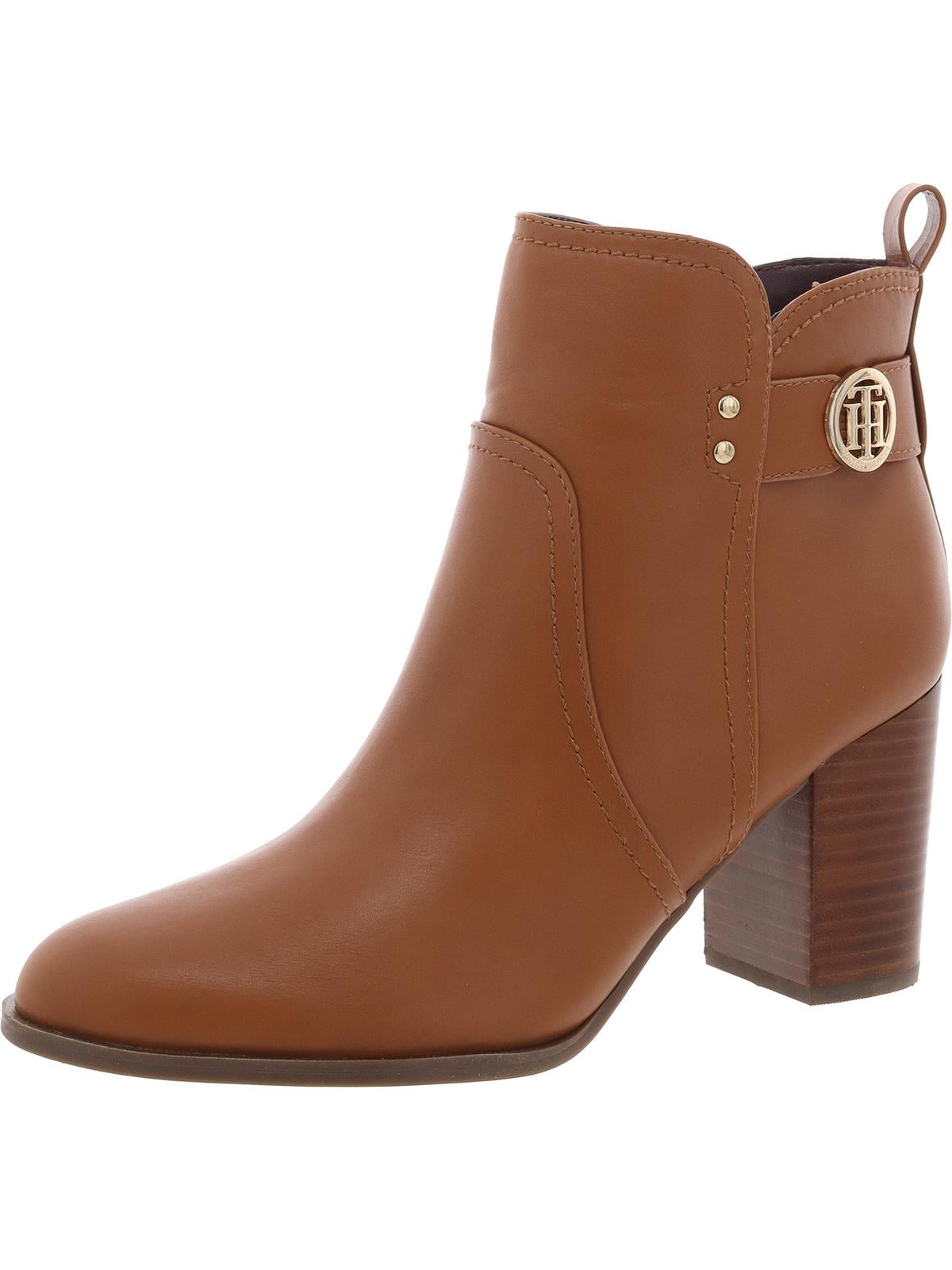 Tommy Hilfiger Womens DACIEE Faux Leather Zipper Ankle Boots