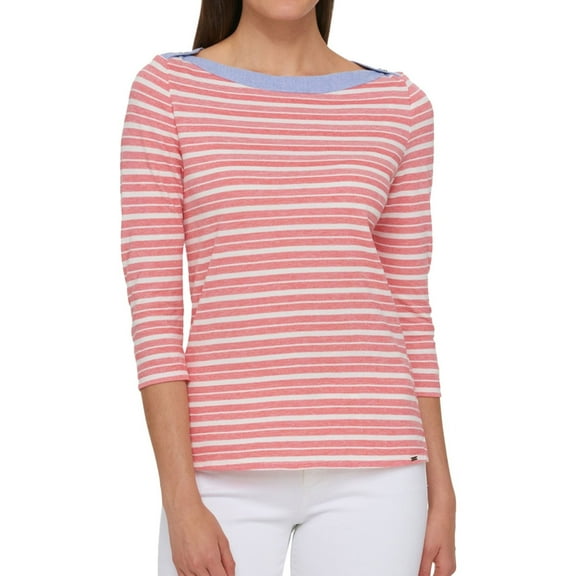 Tommy Hilfiger Womens Esme Basic T-Shirt, Pink, XX-Large