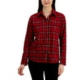 thumbnail image 1 of Tommy Hilfiger Womens Flannel Plaid Button-Down Top, 1 of 2