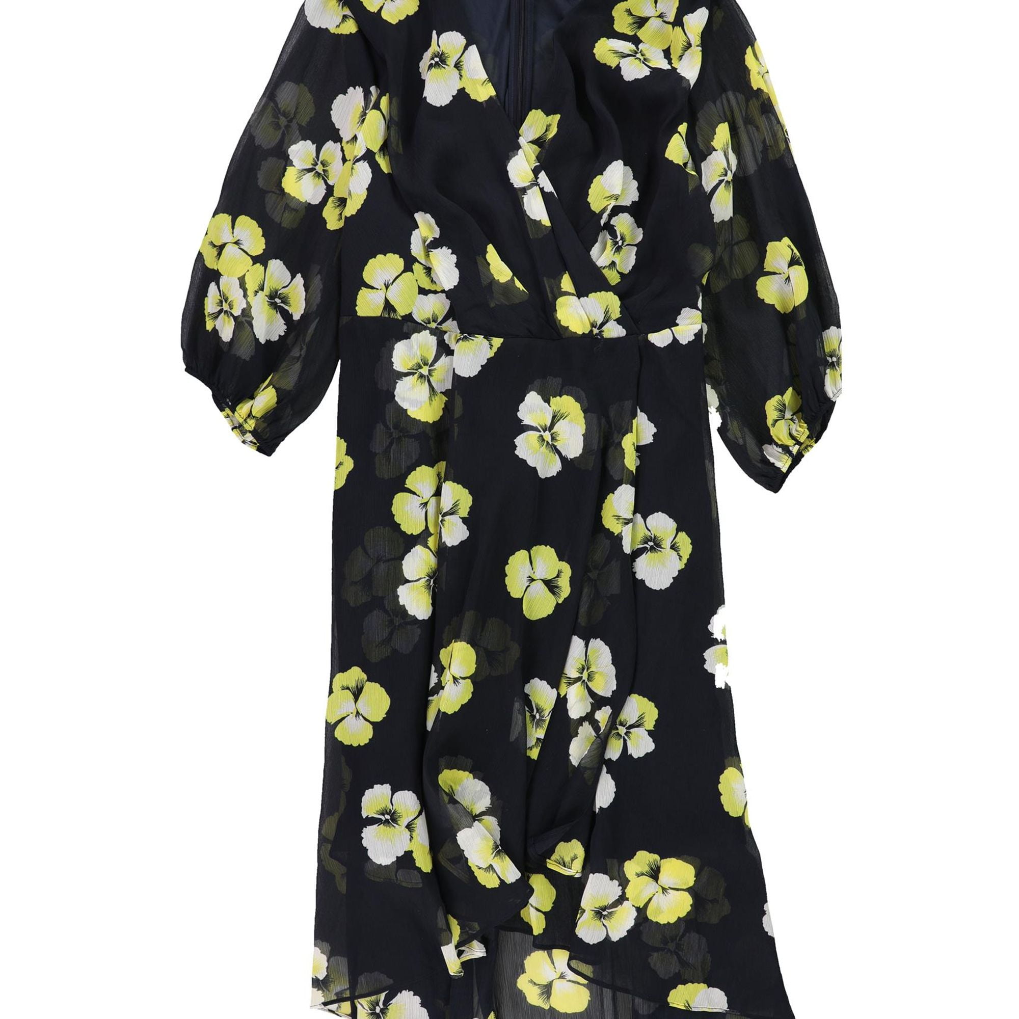 green emerald velvet dress Rent Topshop Floral Midi Wrap Occasion Dress In Yellow Floral Print