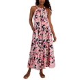 thumbnail image 1 of Tommy Hilfiger Womens Floral Print Halter Maxi Dress Rosette Multi L, 1 of 1