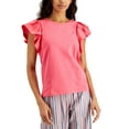 thumbnail image 1 of Tommy Hilfiger Womens Flutter Sleeve Top Rosette S, 1 of 1