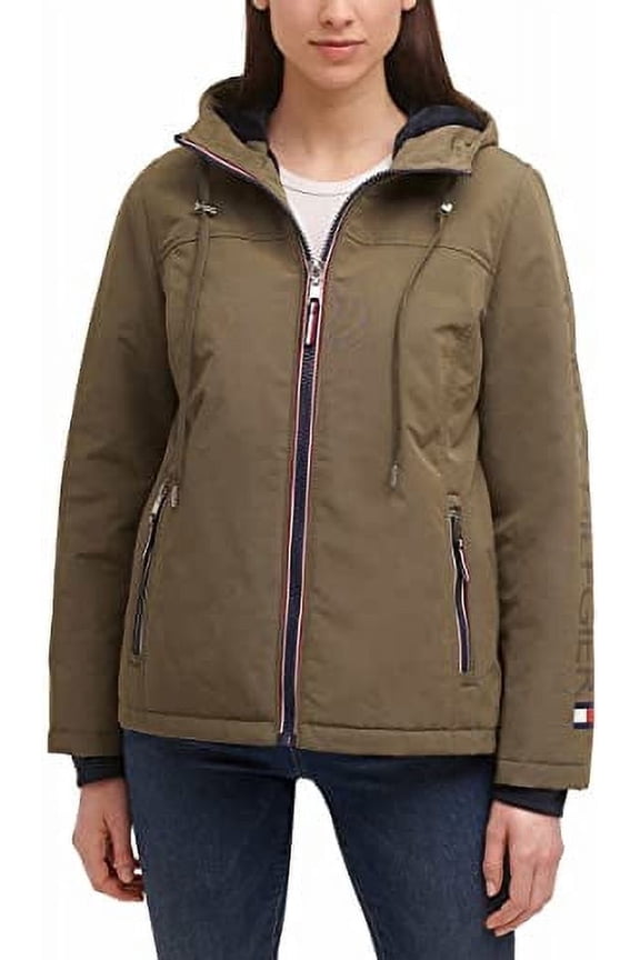 Womens Heavyweight Softshell Hooded Jacket Size: Small, Color: Olive