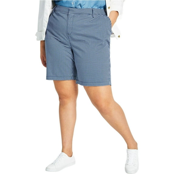Tommy Hilfiger Womens Hollywood Casual Bermuda Shorts, Blue, Plus Size, 24W