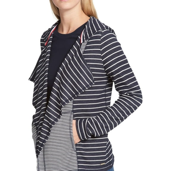 Tommy Hilfiger Womens Hooded Cardigan Sweater, Blue, XX-Large