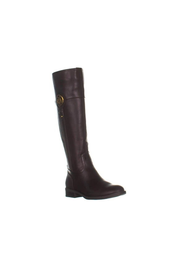 Womens Ilia4 Round Toe Knee High Riding, Dark Brown, Size 6.5