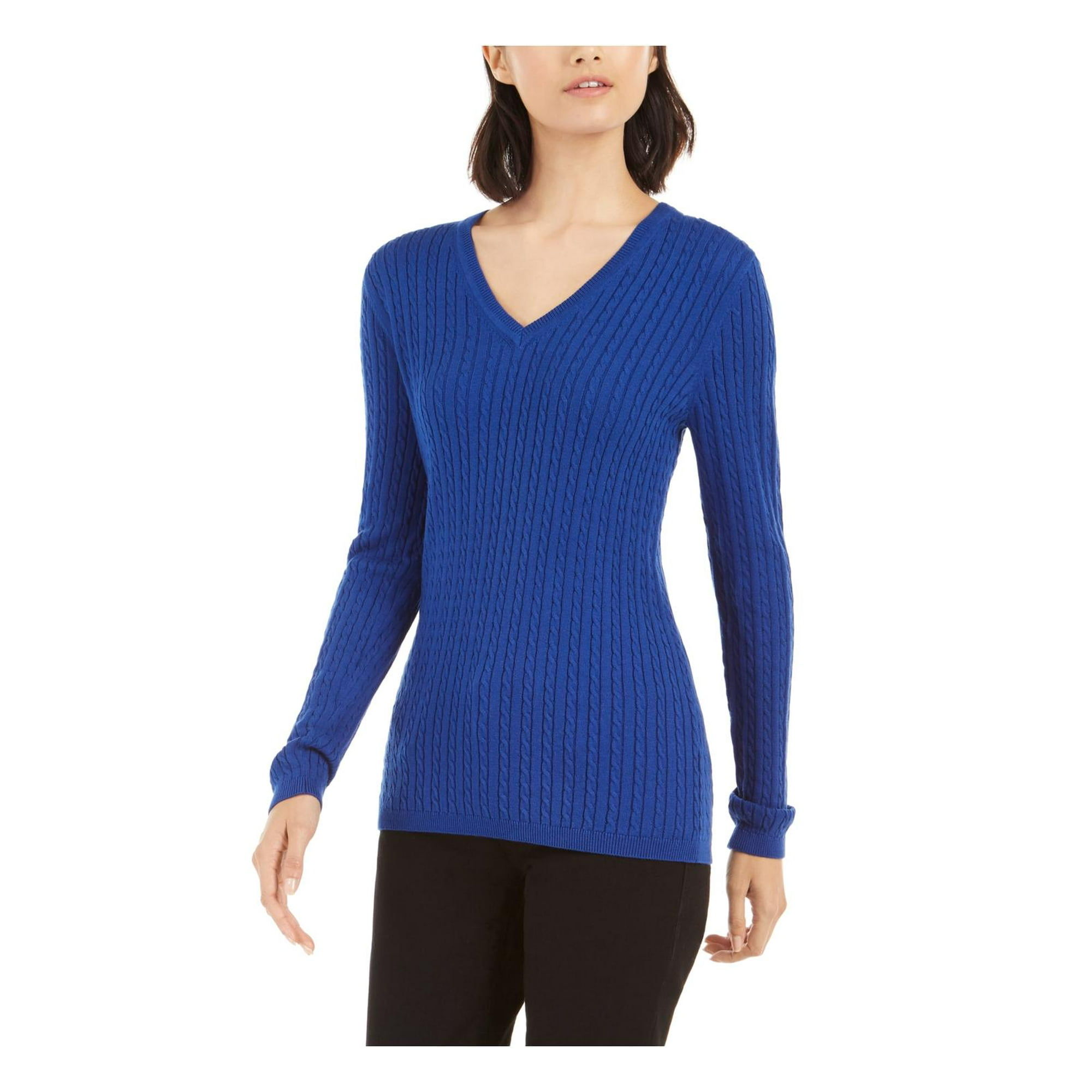 Kompatibel med Kan ikke smal Tommy Hilfiger Womens Ivy Cotton Cable Knit Sweater Blue XL - Walmart.com