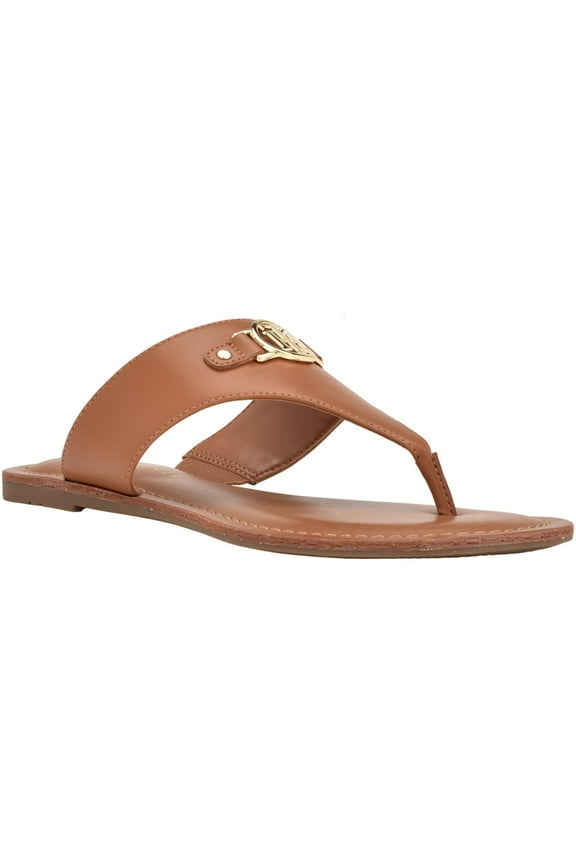 Womens Lazire Faux Leather Slip On Slide Sandals