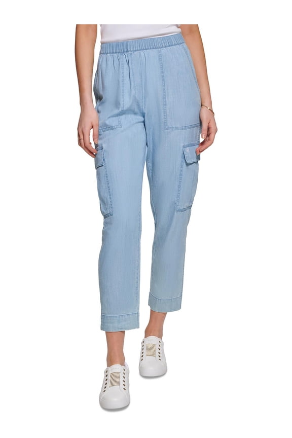 Womens Light Wash Mid Rise Straight Leg Pants