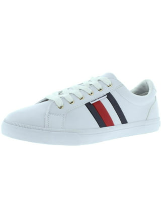 Tommy Hilfiger Women's Anni White Multi Ankle-High Leather Fashion Sneaker  - 5.5M 