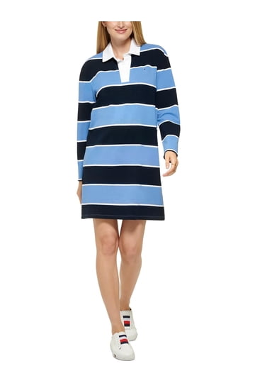 chinese dress ladies Tommy Hilfiger Stripe Rib Womens Sleeveless Midi Dress  CHO