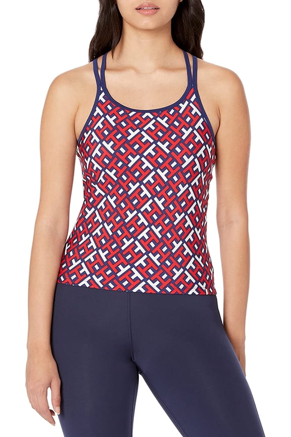 Womens Logo Tank Large Scarlet/Deep Blue