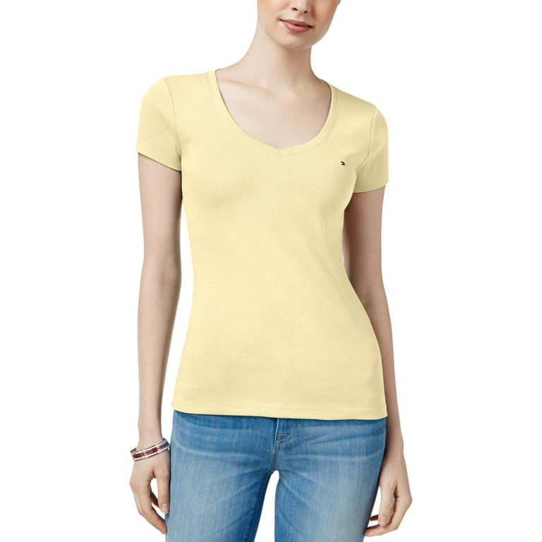 Tommy Hilfiger Womens Logo V-Neck T-Shirt - Main Image