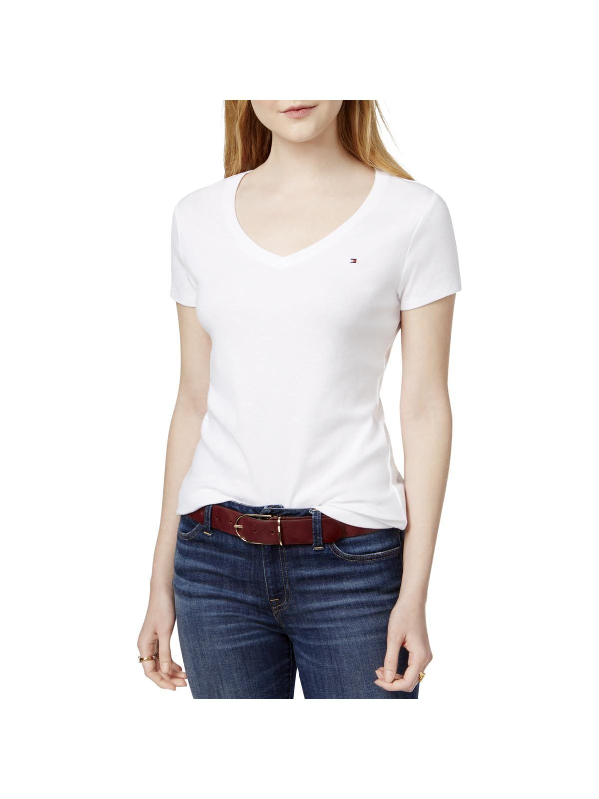 Tommy hilfiger v neck t shirt womens new arrivals