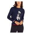 thumbnail image 1 of Tommy Hilfiger Womens Long Sleeve Terrier Print Pullover Sweater, 1 of 2