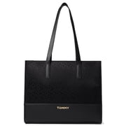 Tommy Hilfiger Womens Melissa II Tote Black Tonal Large