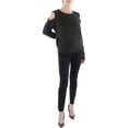 thumbnail image 1 of Tommy Hilfiger Womens Metallic Cold Shoulder T-Shirt, 1 of 2