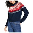 thumbnail image 1 of Tommy Hilfiger Womens Metallic Ribbed Trim Pullover Sweater, 1 of 3