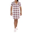 thumbnail image 1 of Tommy Hilfiger Womens Metallic Trim Plaid T-Shirt Dress, 1 of 2