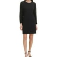 thumbnail image 1 of Tommy Hilfiger Womens Chiffon Sleeves Sheath Dress, Black, 8, 1 of 2