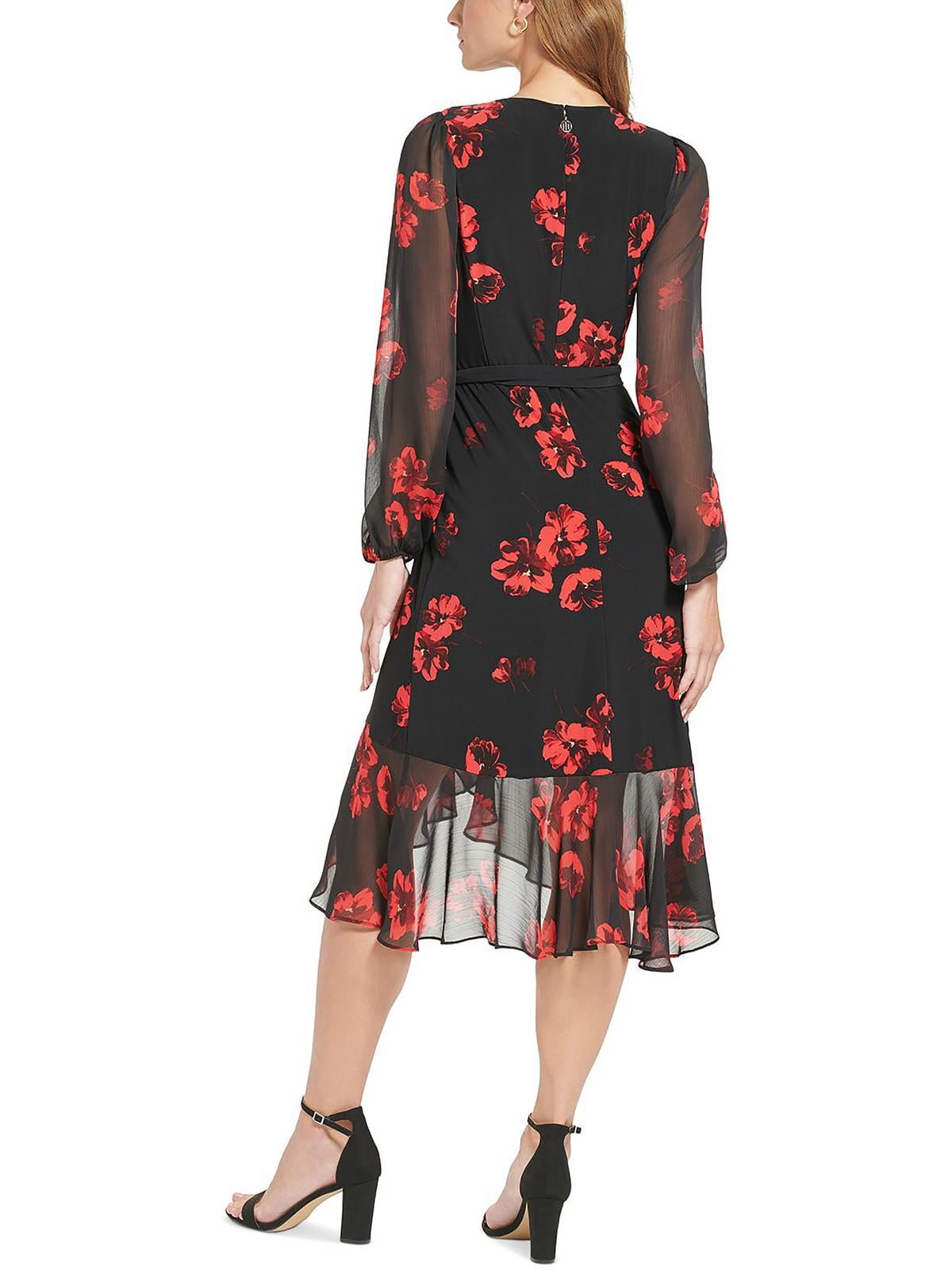 Tommy Hilfiger Womens Montreaux Chiffon Hi Low Midi Dress - Walmart.com