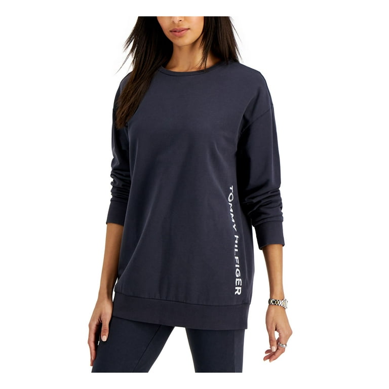 Hilfiger Womens Stretch Ribbed Logo Long Sleeve Crew Neck Sweatshirt XL - Walmart.com