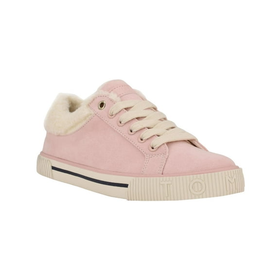 Tommy Hilfiger Womens Olivee2 Microfiber Faux Fur Casual and Fashion Sneakers