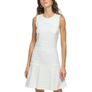 TOMMY HILFIGER Womens Petites Jacquard Mini Fit & Flare Dress