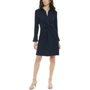 Tommy Hilfiger Womens Petites Ribbed Mini Wear to Work Dress