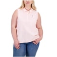 thumbnail image 1 of Tommy Hilfiger Womens Sleeveless Polo Shirt, Pink, Plus Size, 2X, 1 of 1