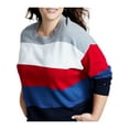 thumbnail image 1 of Tommy Hilfiger Womens Plus Colorblock Logo Crewneck Sweater, 1 of 2