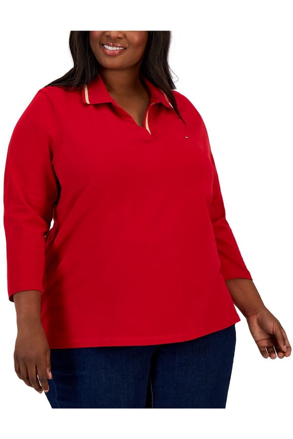 Womens Plus Cotton Work Wear Polo Top