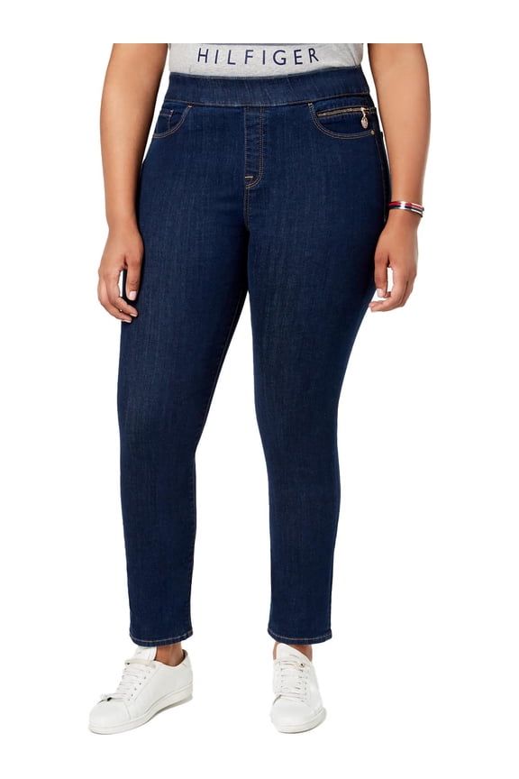 Womens Plus Gramercy Mid-Rise Pull On Skinny Jeans