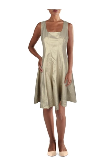 tommy hilfiger gold dress Tommy Hilfiger Women's Gold-Tone Button Midi Dress