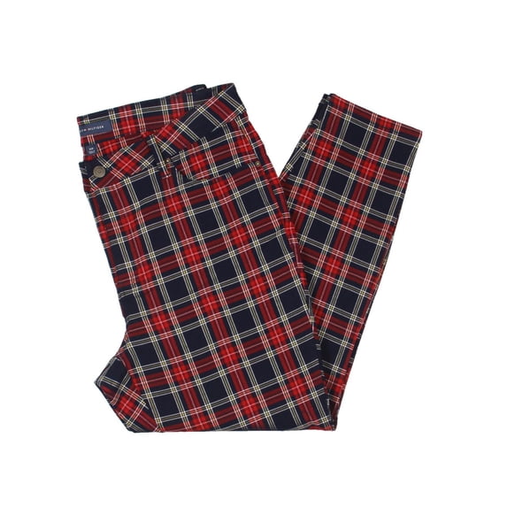 Tommy Hilfiger Womens Plus Plaid Ankle Skinny Pants