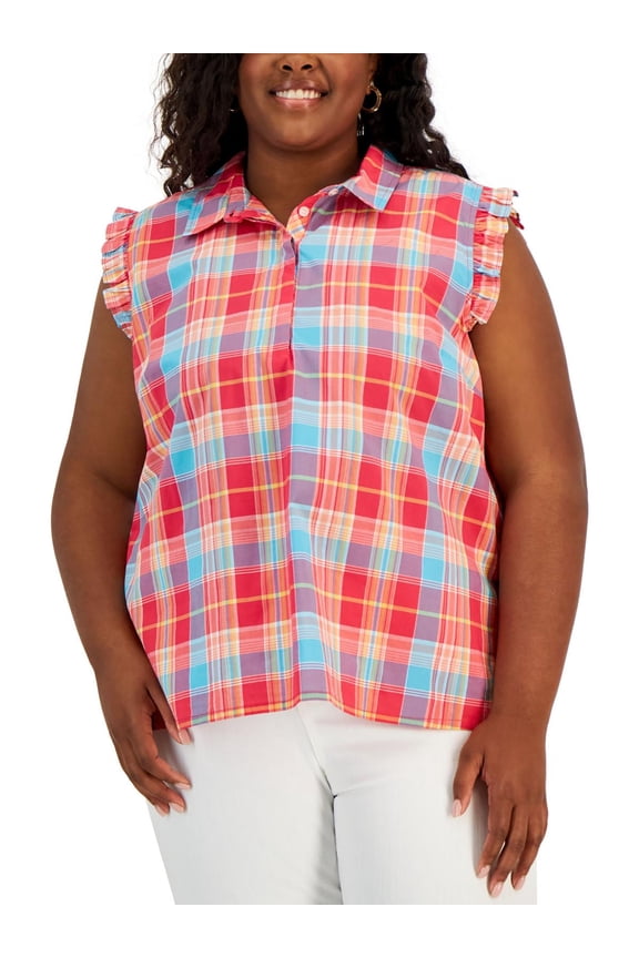 Womens Plus Ruffle Sleeves Collar Blouse