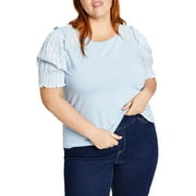 Buy Tommy Hilfiger women plus size round neck embroidered long sleeve  sweatshirt blue Online